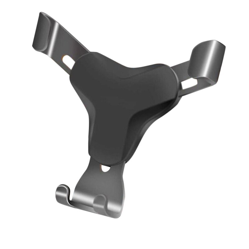 Biluttag triangel telefonfäste aluminium bil luftventil gravity mount hållare för mobiltelefon surfplatta: Svart