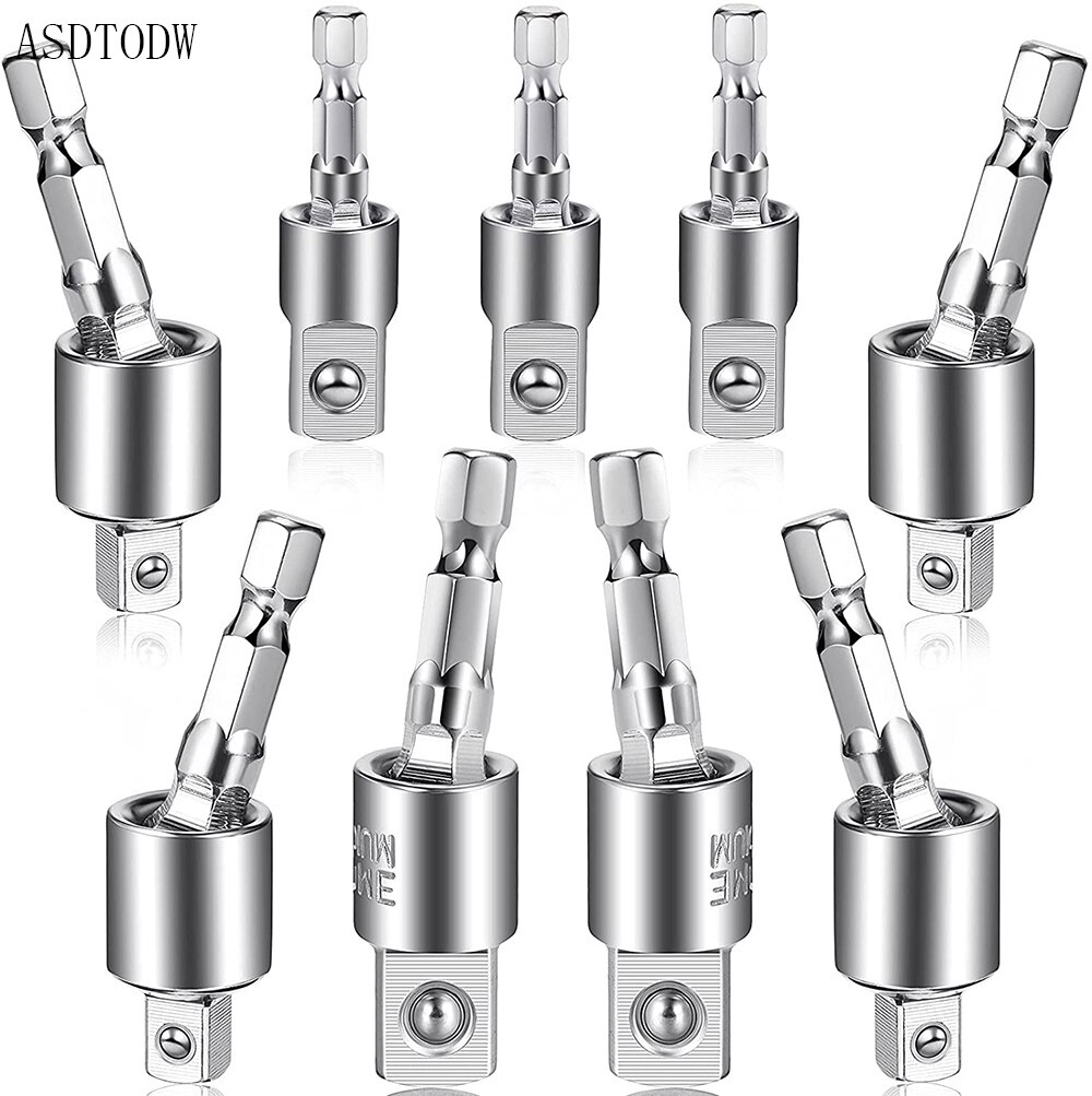 Power Drill Sockets Adapter Set Impact Driver Adapter 360 Degree Rotatable Socket Adapter Socket to Drill Adapter: 9PCS