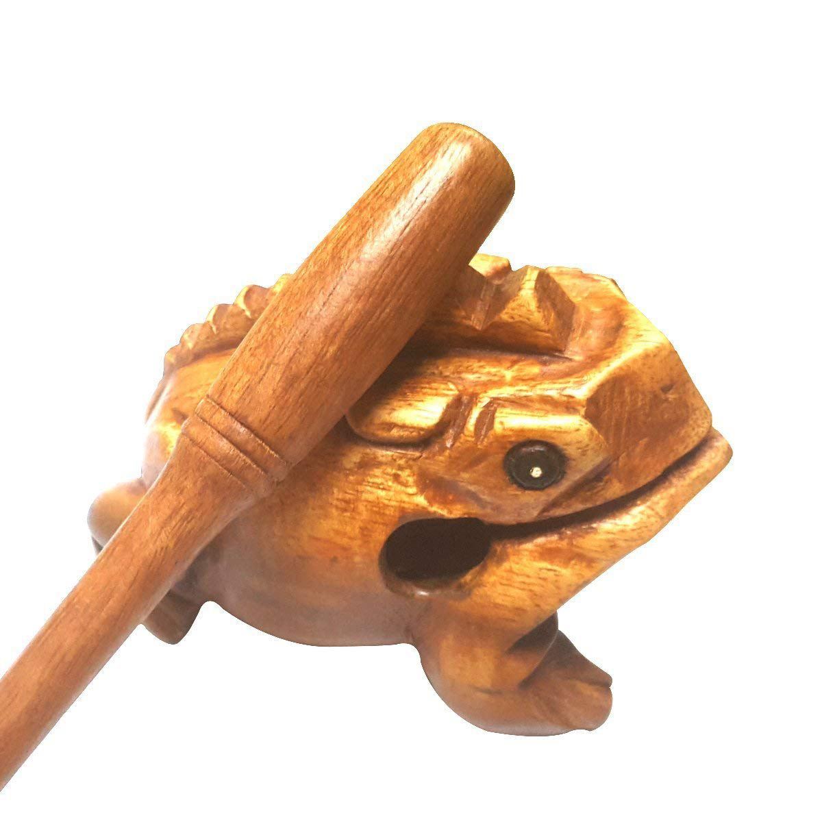NÄHT-Mittel 4 zoll Holz Frosch Guiro Raspel-Musical Instrument Tonne Block