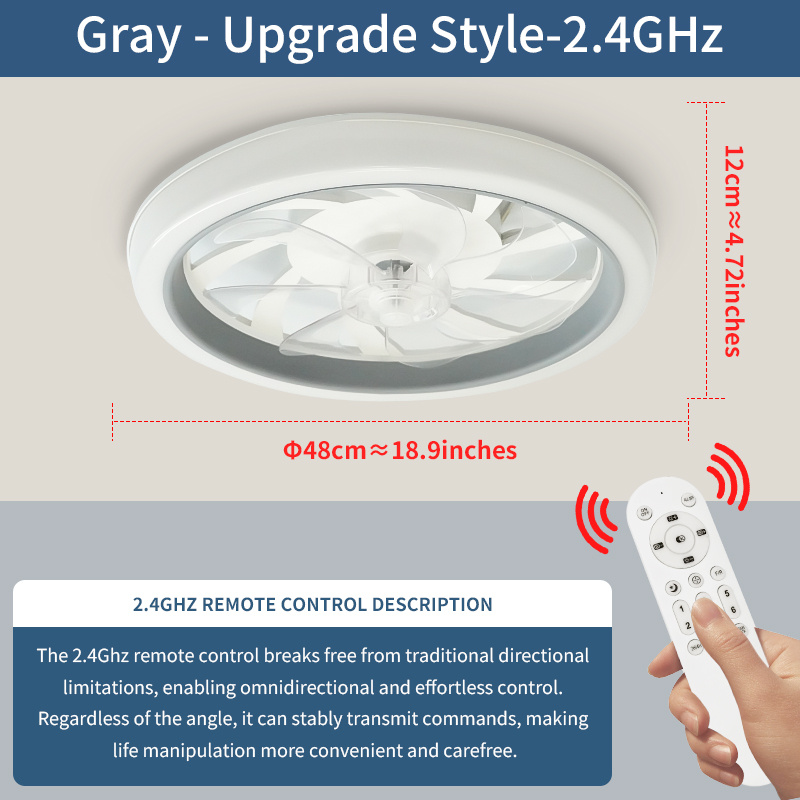 Led Plafondventilator Licht Eenvoudige En Koele Stijl Afstandsbediening Met Oneindig Dimmen 6 Niveaus Van Windsnelheid Woonkamer Slaapkamer: Rood