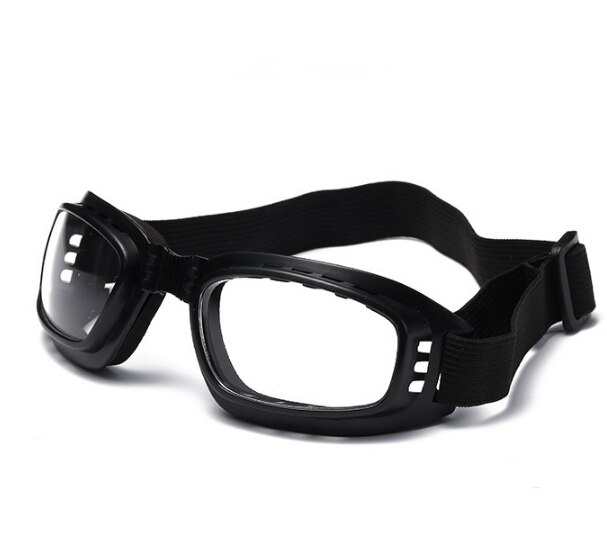 Beskyttelsesbriller sikkerhedsbriller sikkerhed støvtæt vindtæt sand taktik beskyttelsesbriller mode bevægelse ride prot: Sort gennemsigtig