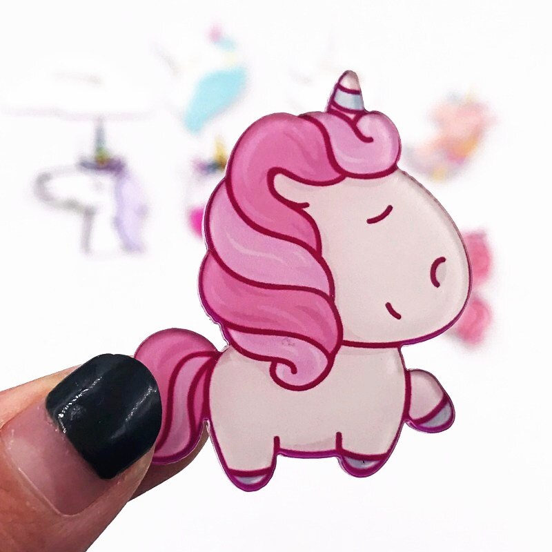 1Pcs Kleurrijke Dier Cartoon Pin Acryl Paard Eenhoorn Badge My Little Poni Icoon Broche Voor Meisjes Beloningen Decoratie Op zak Hoed: Overigen