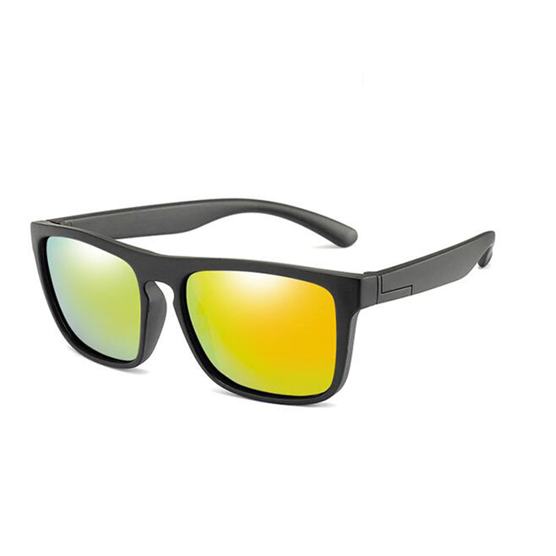 Cool Gepolariseerde Zonnebril voor Kinderen Zonnebril voor Kinderen Jongens Meisjes Sunglass UV400 Bescherming Kinderen: Black-Yellow