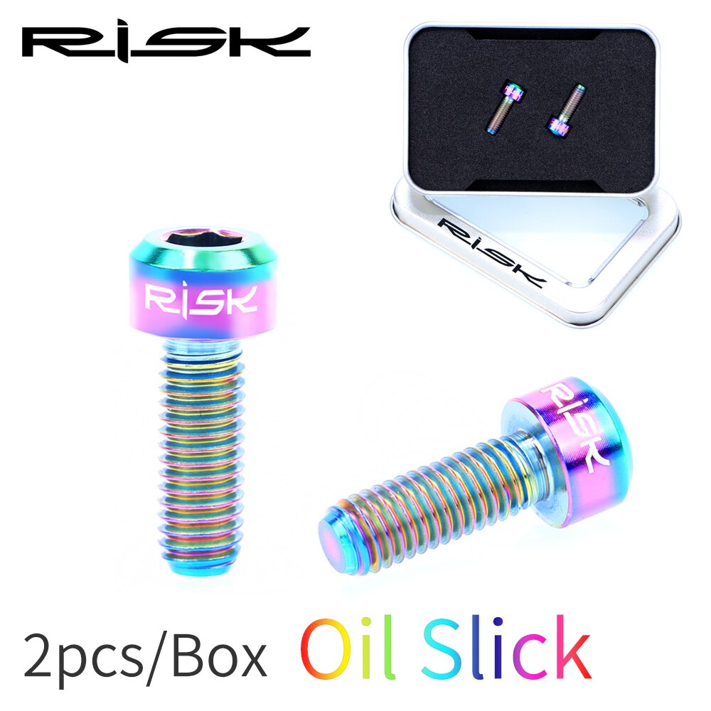 Risiko 2 stk  m5*14 titanium bremsegrebsbolte til mtb gearskifter skruer fast bremsegreb bolt 4 farver cykeldele: Regnbue