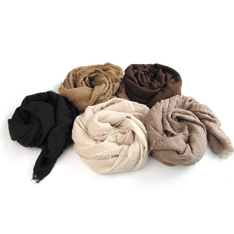 Klassisk premium viskos maxi crinkle moln hijab scarf sjal mjuk islam muslim & retail halsdukar