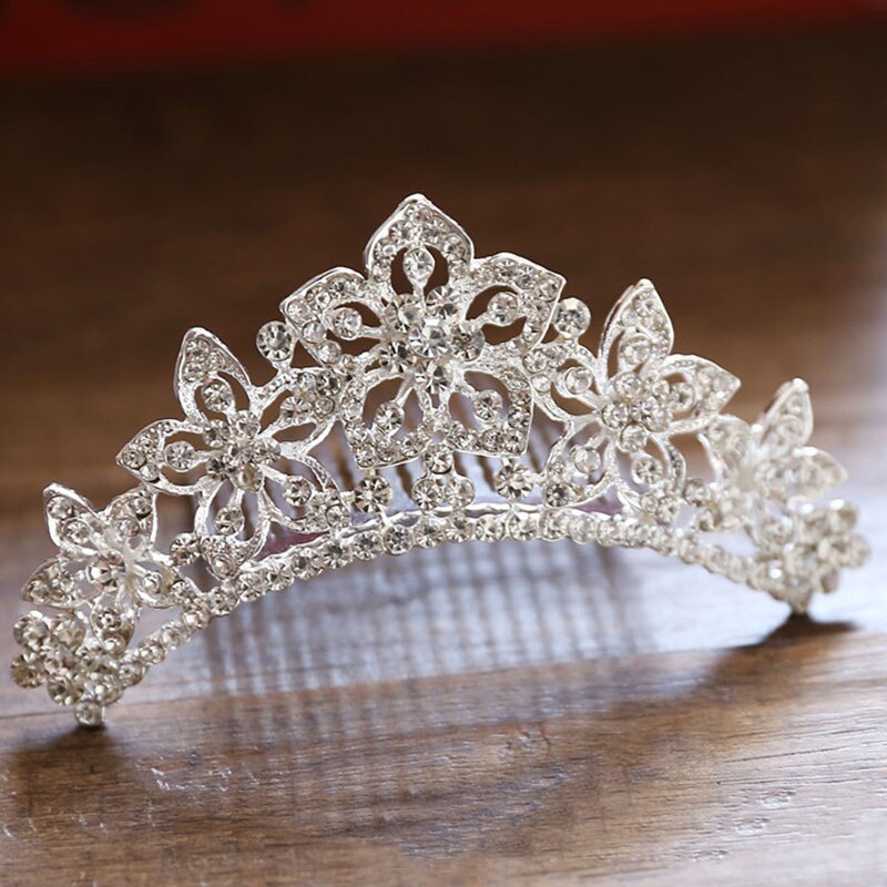 FORSEVEN Mini Silber Farbe Perle Strass Kristall Frauen Mädchen Prinzessin Diadem Hochzeit Haar Kamm Stil Tiara Krone Haar Schmuck: Style 15