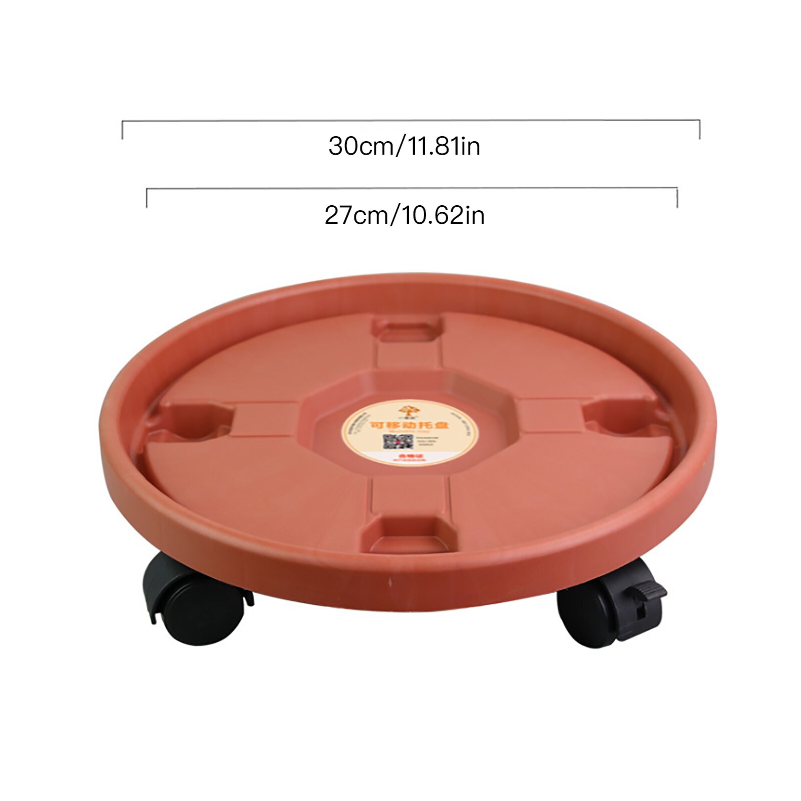Flower Pot Tray Round Plastic Tray Caster Wheels Pallet Tray Vase With Rollers Flower Plant Pot Holder: Red 300