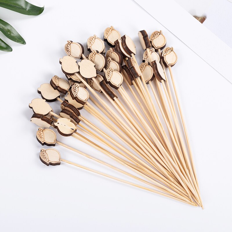100 Pcs Pics à Cocktail 12cm Bambou avec Décor en Forme Multicolore, Cocktail Picks Gâteau Fête Mariage Approvisionnement, Cocktail Skewers Brochettes Mignon (coeur forme