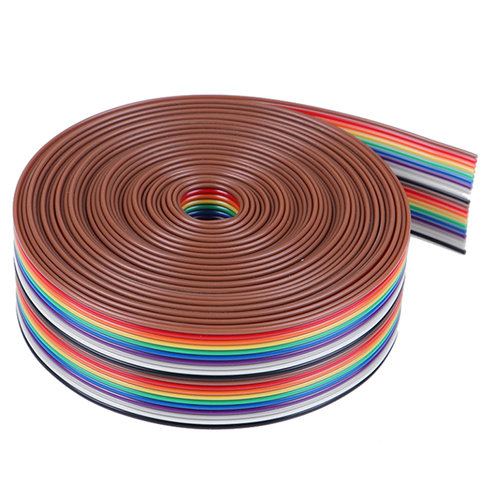 1m färgade bandkabelavstånd 1.27mm regnbågsfärgade dupont-trådar idc-anslutningskabel 6/8/9/10/12/16/20/40/50/60-64p