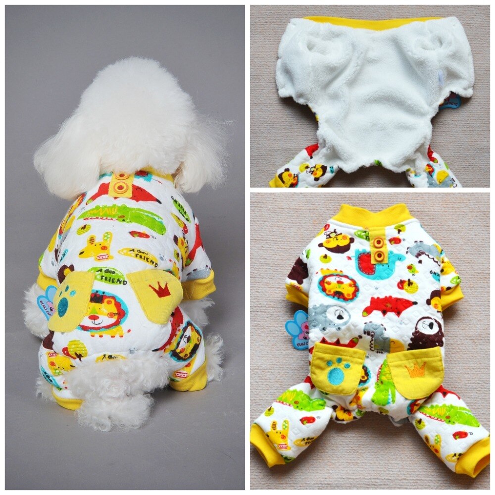 Vinter kjæledyr hundeklær pyjamas til små hunder varm kjæledyr valp katt pyjamas pjs hund klær xs sml xl