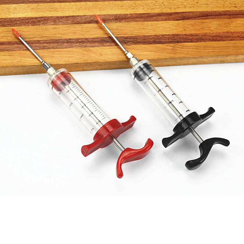 1 Pc 30 Ml Marinade Injector + 5 Pcs Rvs Marinade Injector Naald Set Vlees Marinade Flavour Syring Koken injector