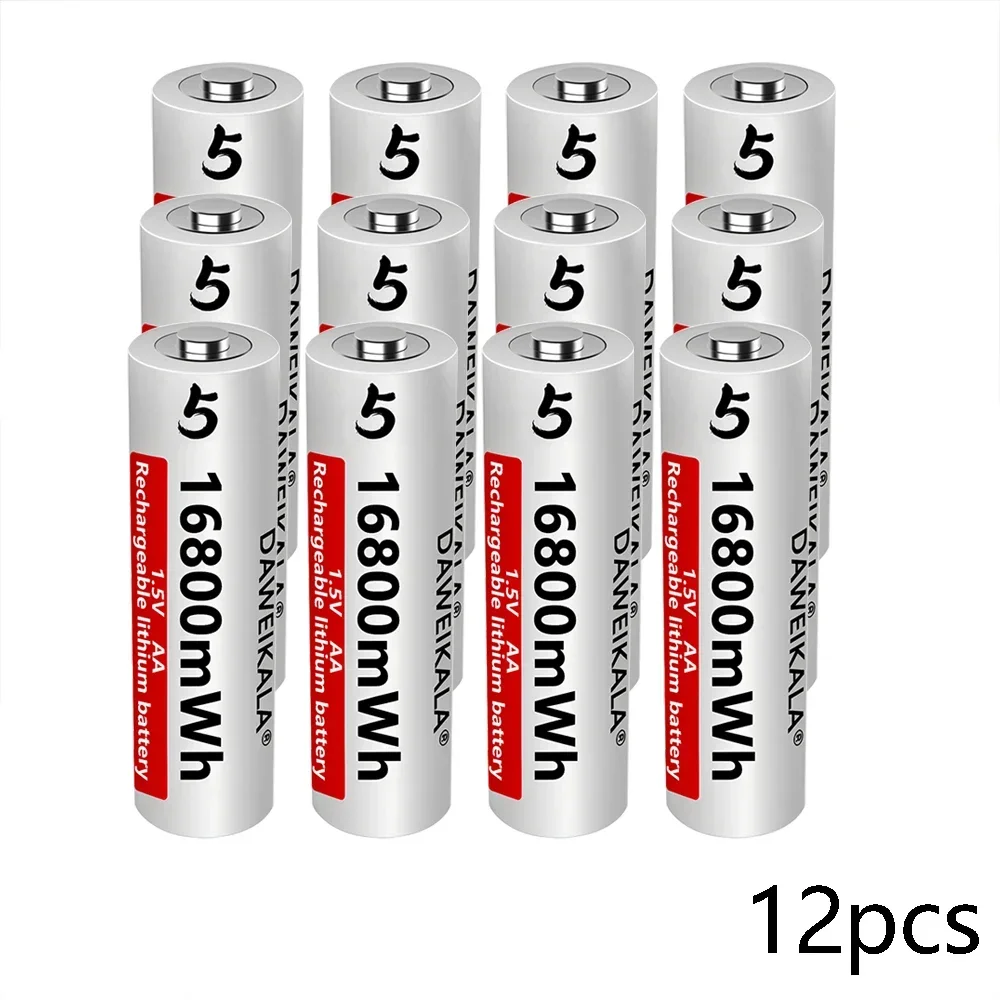 Aa-batteri 1.5v stk . li-ion aa oppladbare batterier med høy kapasitet 16800 mwh for fjernkontroll leketøysbatteri lys hurtiglading: Gull