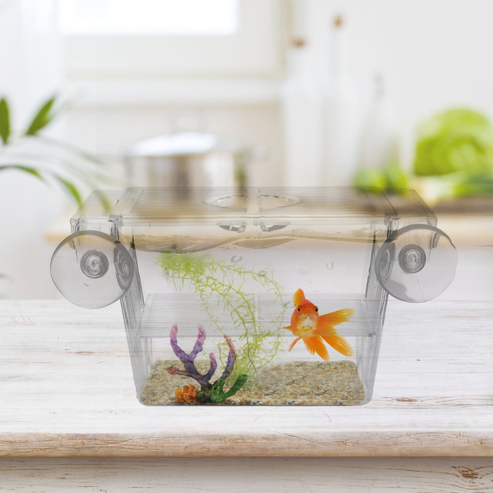 Transparent Acrylic Fish Tank Breeding Isolation Box Aquarium Hatchery Incubator Holder Fish Breeding Box