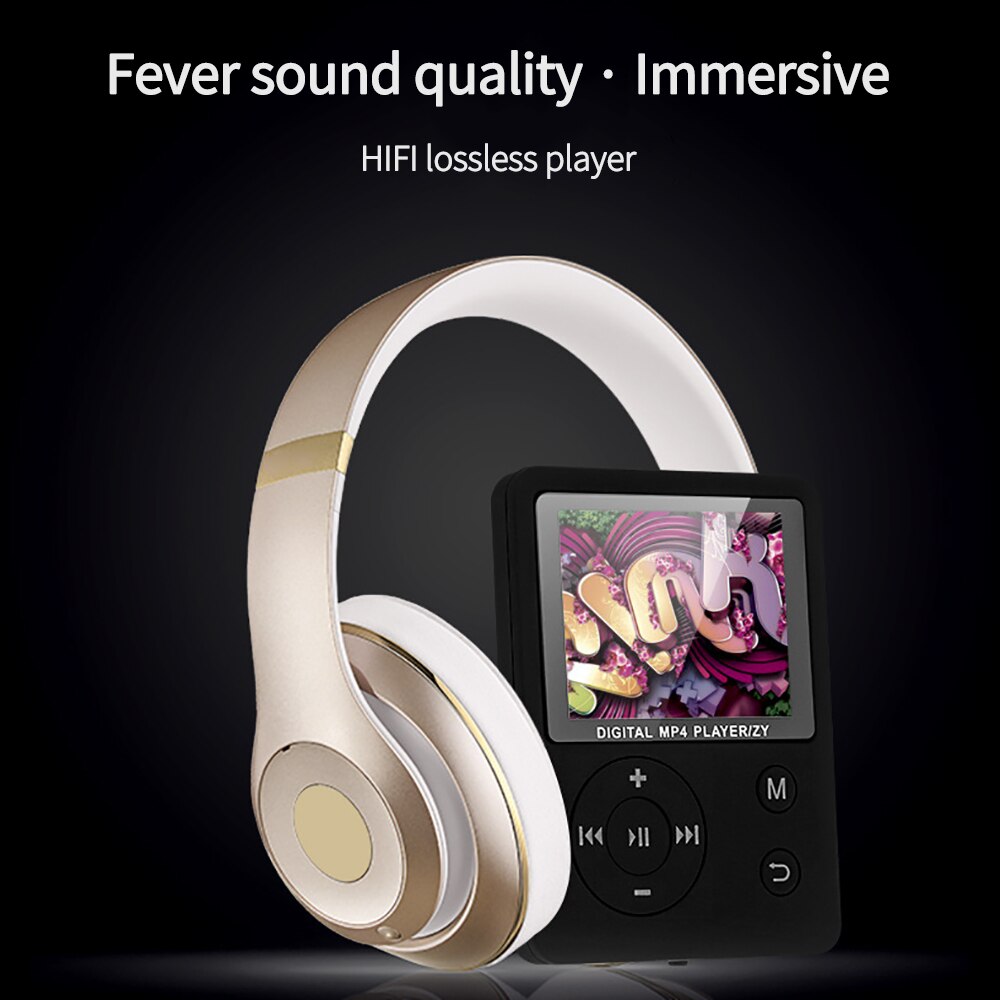 Portable Metal MP3 Player Bluetooth 5.0 Touch Screen 1.8 Inches Built-In Speaker 16G With E-Book Radio Recording Video Playback