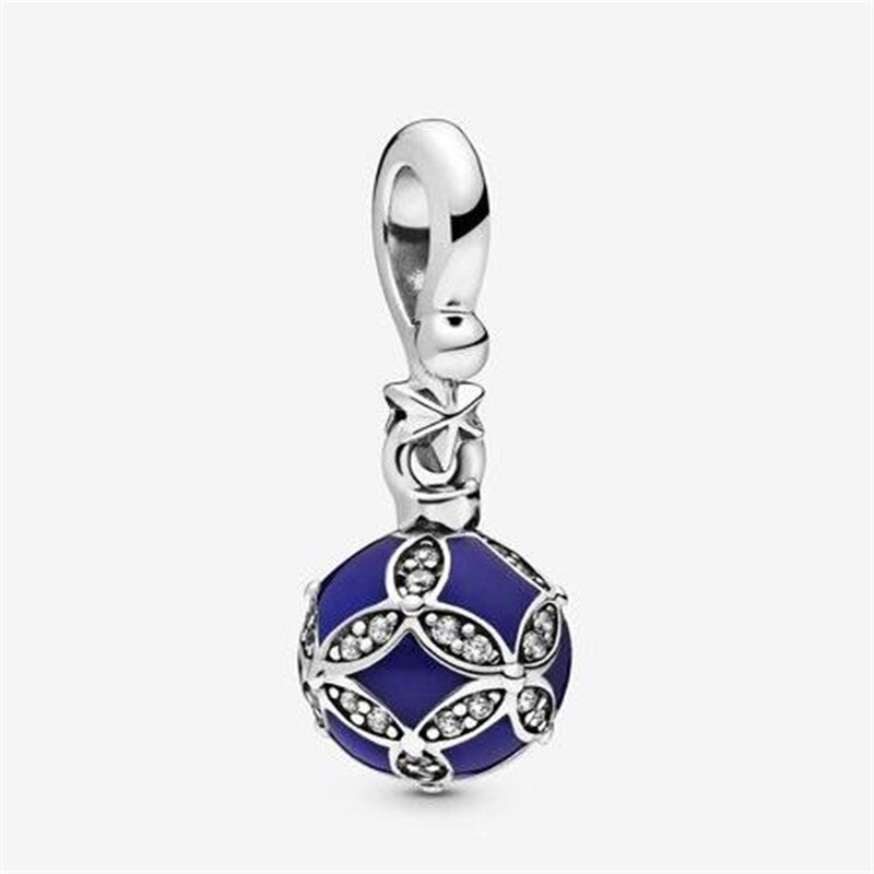 Winter 925 Sterling Silver Beads Blue Sky Sparkling Star Charms fit Original 3mm Bracelet Women DIY Jewelry