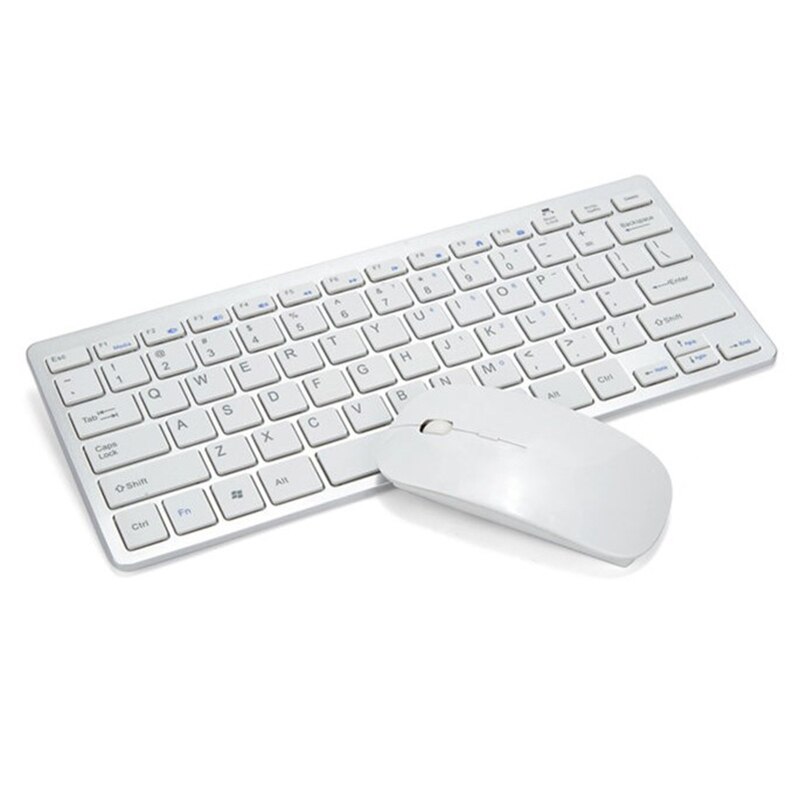 2.4G Wireless Ultra Thin Full Size Silent Keyboard Mouse Set for Notebook Laptop: WHITE-UK
