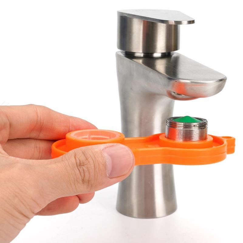 4 In1 Yellow Plastic Bubbler Wrench Removal Tool Basin Wrench Sink Faucet Sprinkle Kitchen Disassemble Tool Aerator C0o1