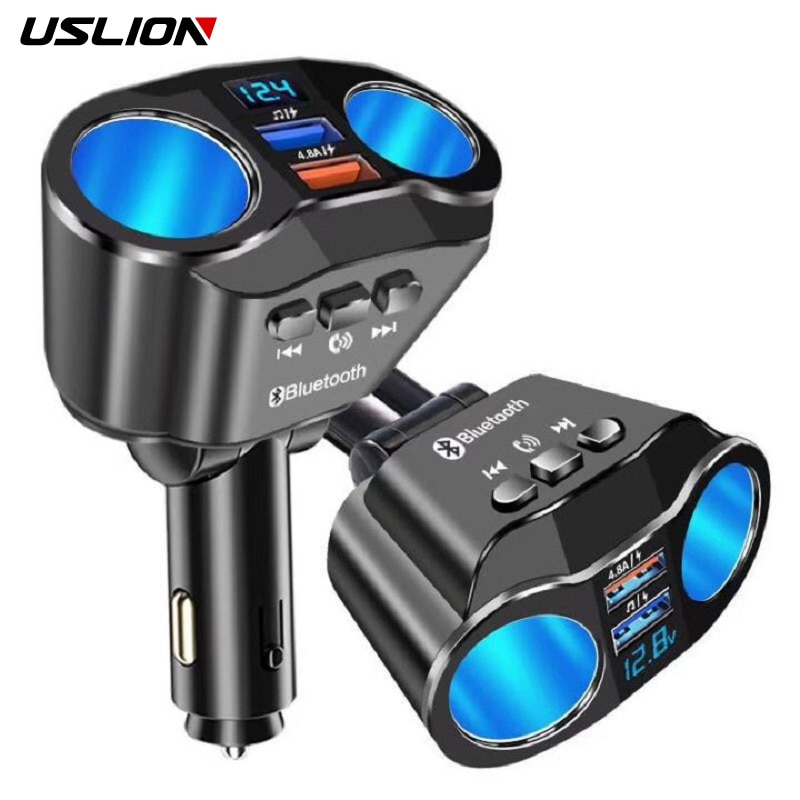 Uslin 120W Fm-zender Bluetooth 5.0 Handsfree Car Kit Audio MP3 Speler QC3.0 QC4.0 5A Snelle Charger Auto Fm modulator