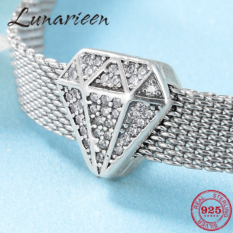 925 sterling sølv mousserende charme zirkon klip perler passer til original refleksion charme armbånd smykker gør