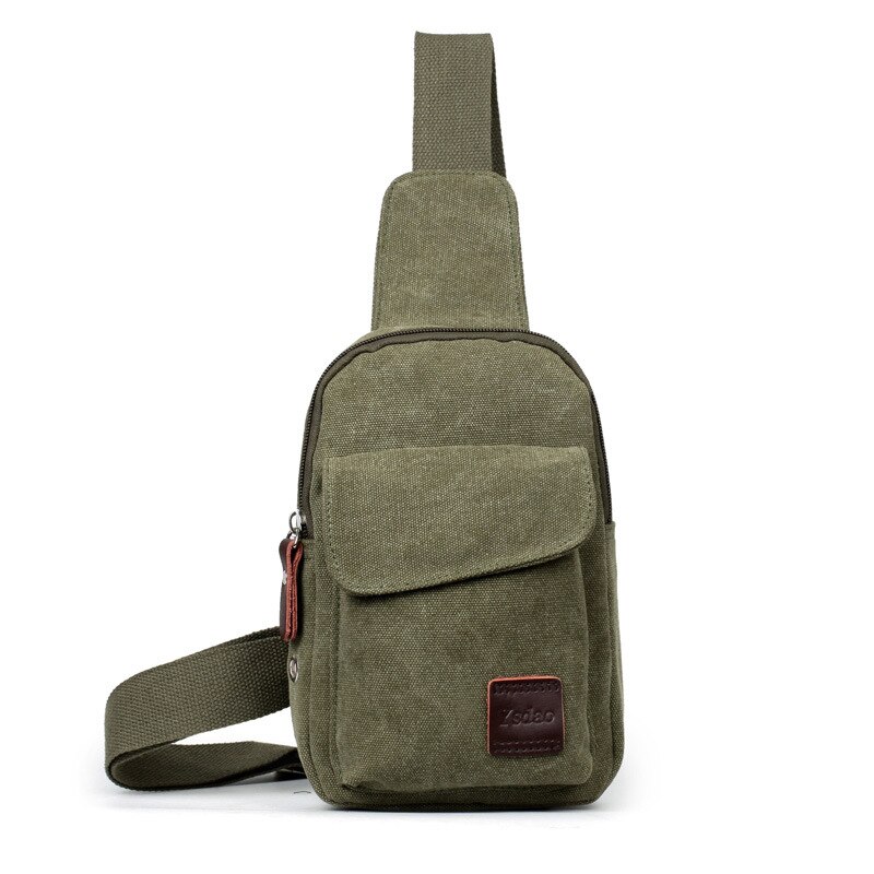 Crossbody Tassen Voor Mannen Korte Trip Sling Borst Bag Casual Messenger Bags Mannelijke Schoudertas Diagonaal Back Pack Bolsos: Canvas Green