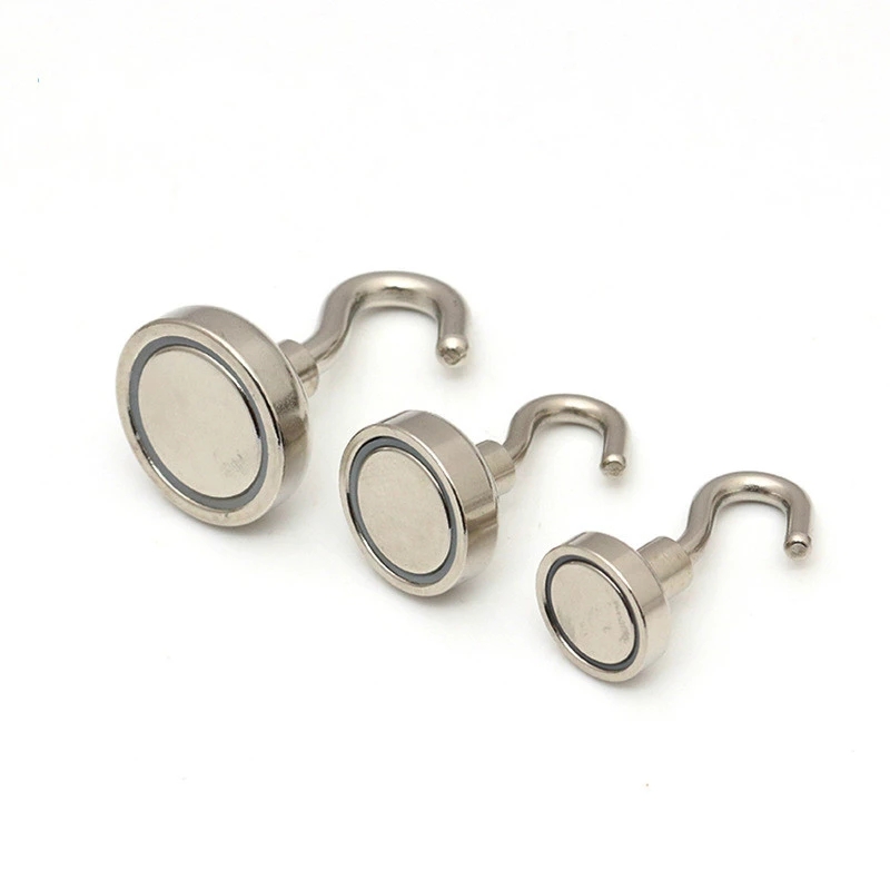 2/5/10PC magnetic hook strong magnet bracket wall suction bracket support hardware magnetic tool silver metal hook household