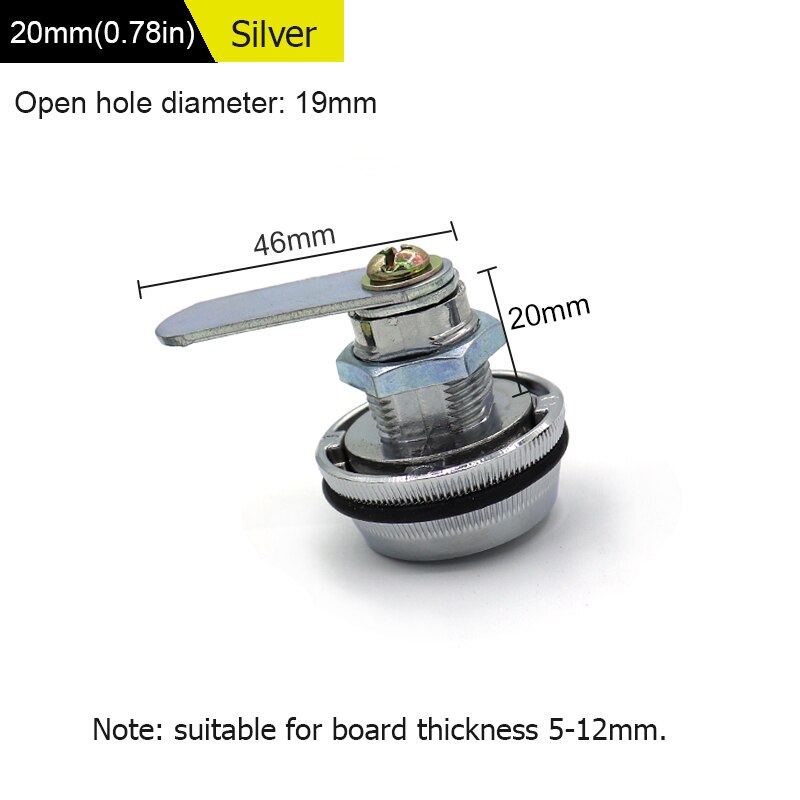 WHDT 3 digit security combination mailbox password coded lock zinc alloy cam lock locker for cabinet drawer storage unit: 20mm silver