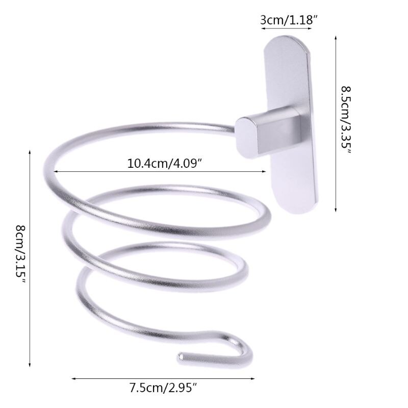 Wandmontage Föhn Holder Rack Zelfklevende Ruimte Aluminium Badkamer Plank Opslag Stand Nail Gratis Geen Boren 10166