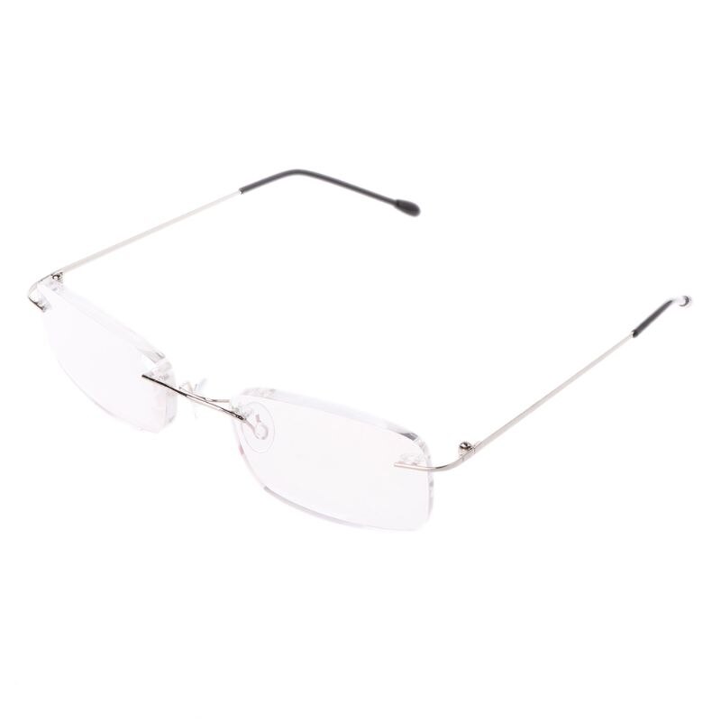 Mannen Titanium Legering Geen Velg Leesbril Frameloze Folding Brillen Presbyopie Eyewear + 1.0 + 1.5 + 2.0 + 2.5 + 3.0 + 3.5: +100 / Zilver