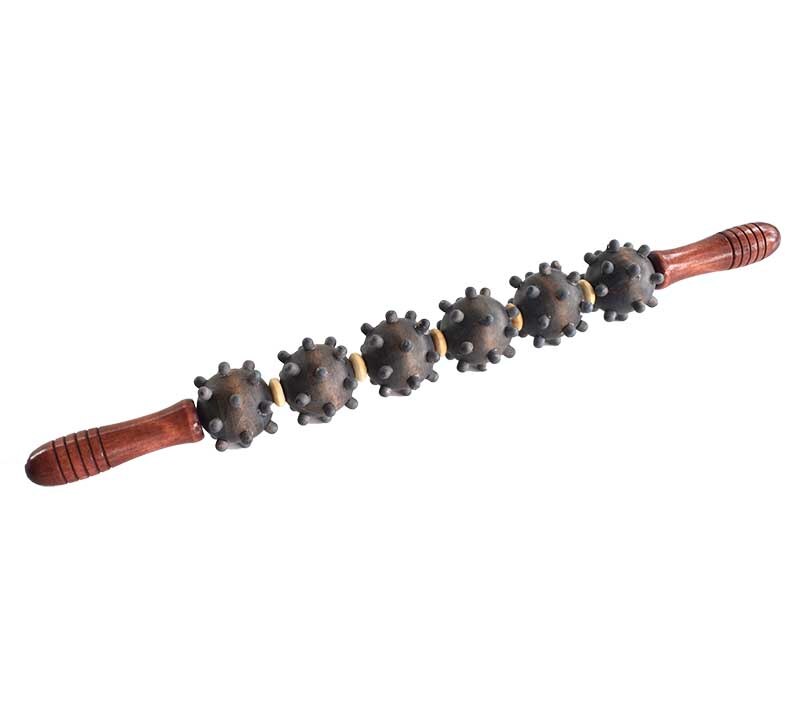 Holz Rolle Massagegerät massivholz zurück bein Massage Massage Hammer doppel Massage Ball rollen wirbelsäule: 6 Runden