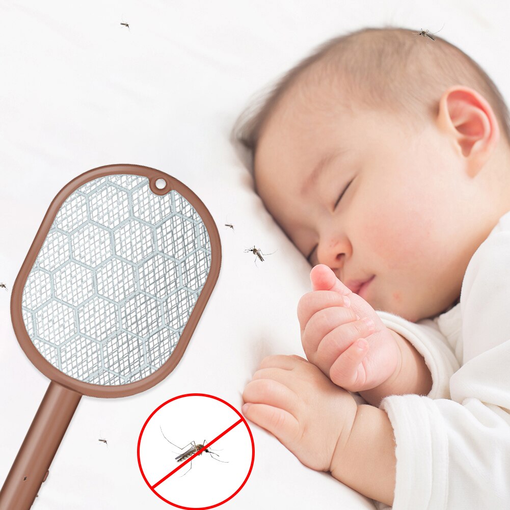 Raquette anti-moustiques électrique, Rechargeable, pour usage domestique, piège à insectes, produit antiparasitaire, 3000V