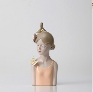 Estatua de chica nórdica para decoración del hogar, escultura de resina moderna para oficina y sala de estar, figuritas decorativas para interiores, accesorios de decoración del hogar: N