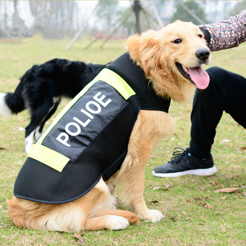 Politie Stijl Huisdier Kleding Reflecterende Grote Honden Vest Jas Voor Medium Grote Honden Jas Huisdier Werken Uniform