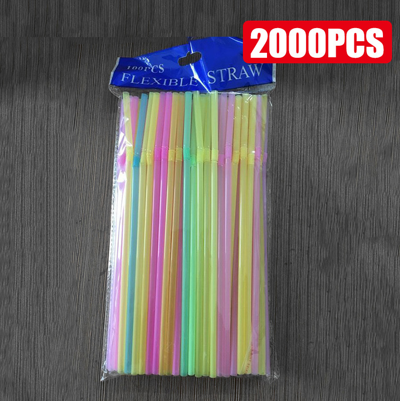 50-3000 Stuks Veelkleurige Rietjes Rietjes Melk Thee Bar Party Bruiloft Keuken Woonaccessoires Drank Zwart Stro: Blauw