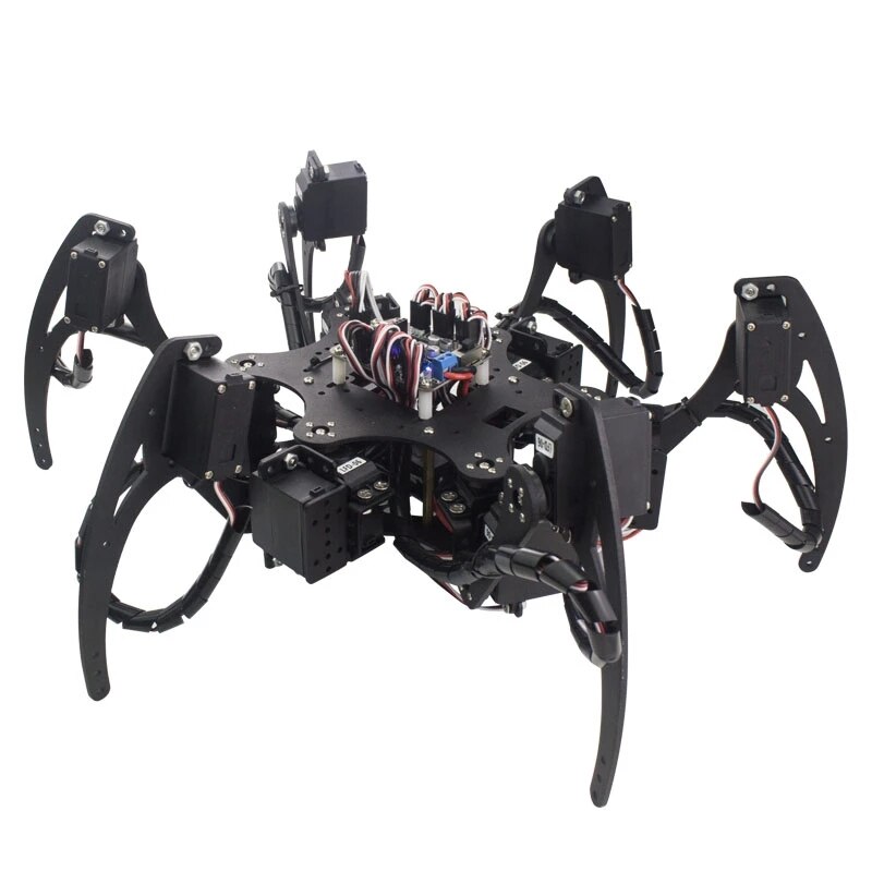 18 DOF Aluminium Hexapod Spider Six 3DOF Legs Robot Frame Kit with Ball Bearing Fully Compatible