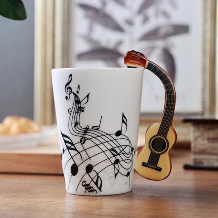 Creatieve Muziek Viool Stijl Gitaar Keramische Mok Koffie Thee Melk Stave Cups met Handvat Koffie Mok Novelty