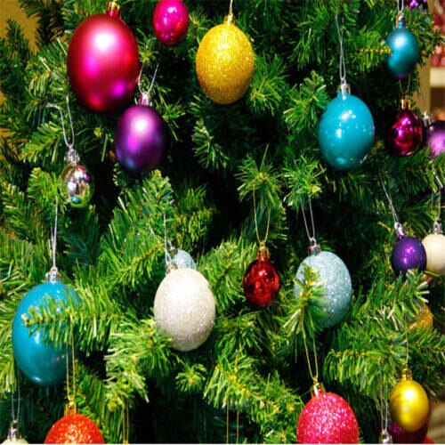 Solid 24 stk skønhed jul hjem træ festlige xmas bolde med en kasse dekoration kugler fest bryllup ornament smuk