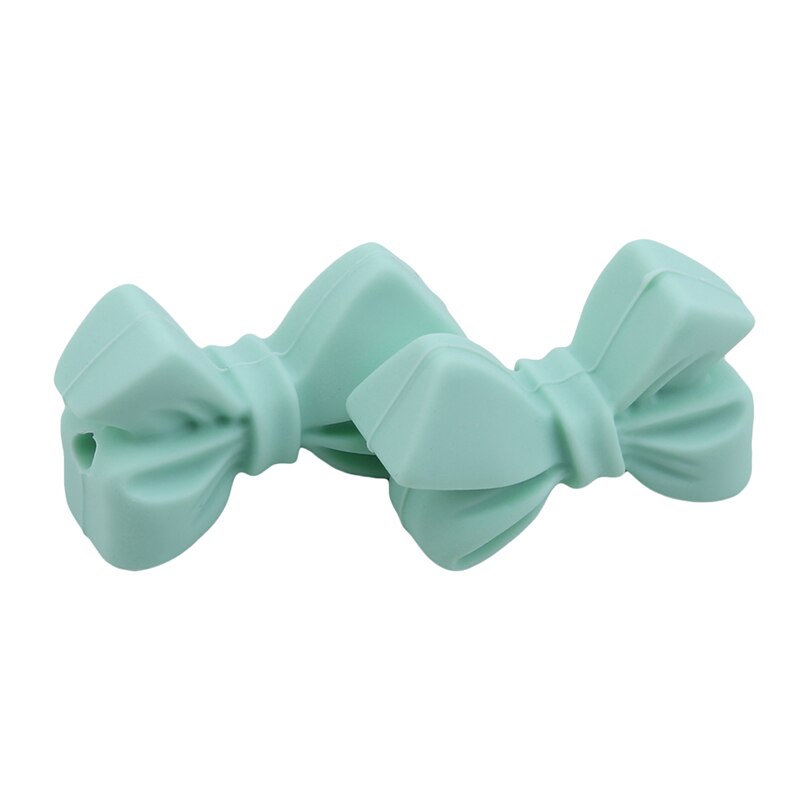10Pcs/Set Bow Beads Teethers Baby DIY Teeth Beads Food-Grade Molar Beads Baby Chews Column Molars Toys