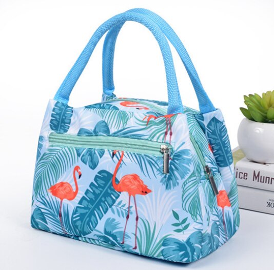 Cute Flamingo Portable Zipper Waterproof Lunch Bags Women Student Lunch Box Thermo Bag Office School Picnic Cooler Bags Bolsos: 04