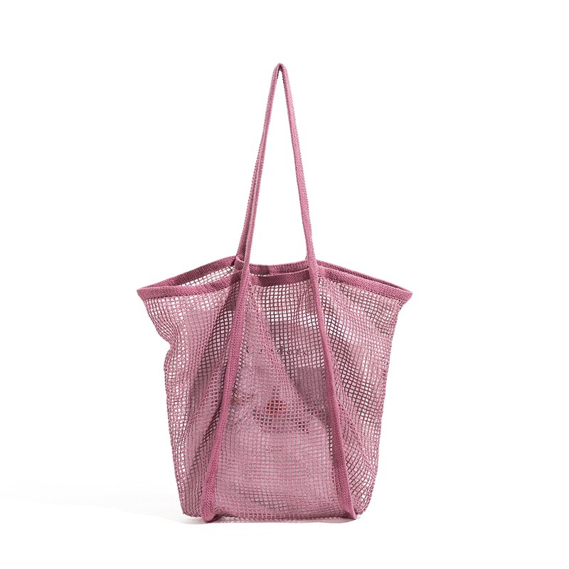 MABULA-Bolso de playa plegable con forro de malla, bolsa de hombro de gran capacidad, para comestibles, portátil: C