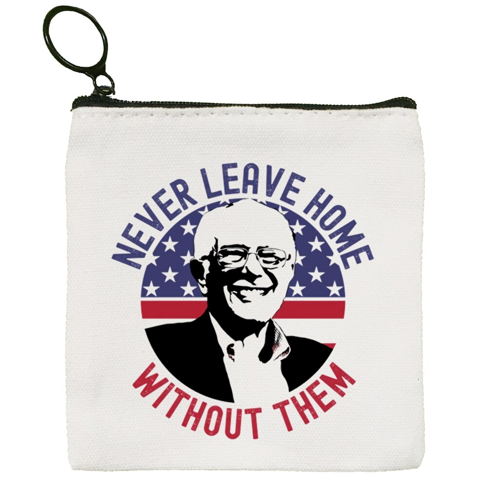 Bernie Sanders Inauguration Bernie Mood Canvas Coin Purse Coin Purse Collection Canvas Bag Small Wallet Zipper Key Bag: S