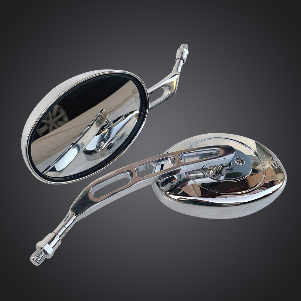 Motorcycle Oval Chrome Rearview Mirrors Universal Motorbike Side Mirror FOR Suzuki burgman 400 bandit 400 650 1200 dl 650: Default Title