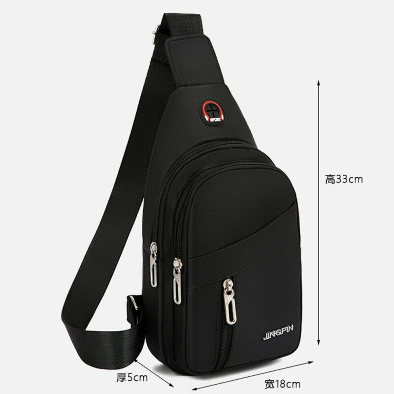 Men's Chest Bag Cycle Sling Pack Satchel Shoulder Bag Handbag Male Zipper Casual Small Day Packs Purse