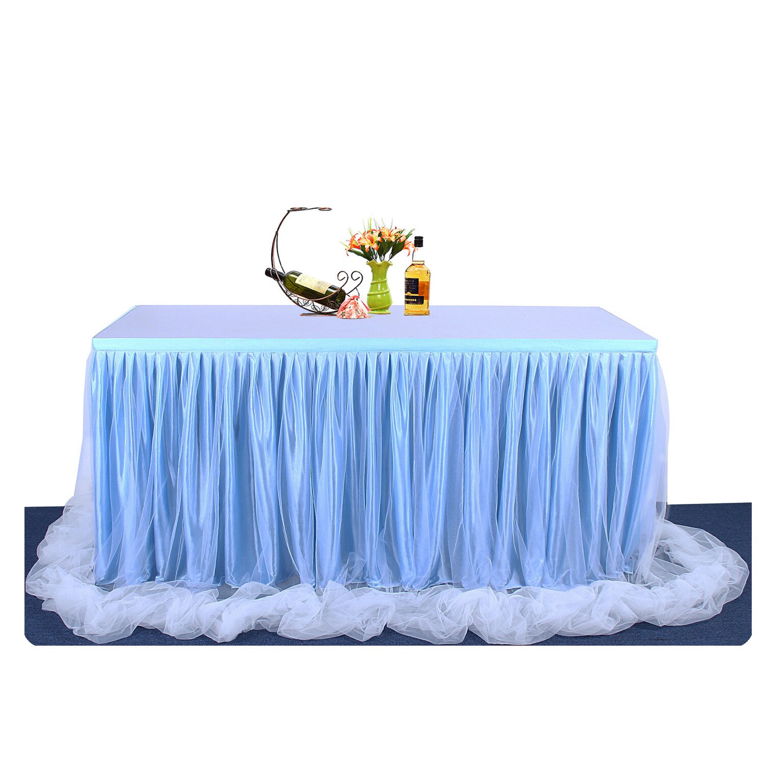 185 X77cm Table Skirts Tulle Table Cloth Tutu Table Skirt for Wedding Decorations Kids Birthday Party Baby Shower Home Decor: Blue long yarn