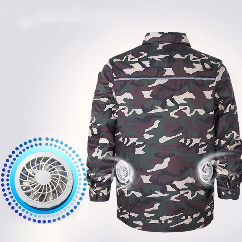 Cooling Jacket Summer Air Conditioning Cool Coat With 2 USB Powered Fans Outdoor Sun Protection Clothing