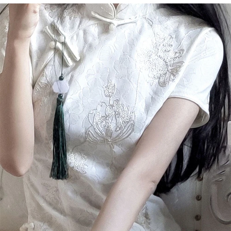 Robe de soirée blanche retro de Style chinois pour femmes, tenue de soirée élégante pour jeune fille, douce, premi3
