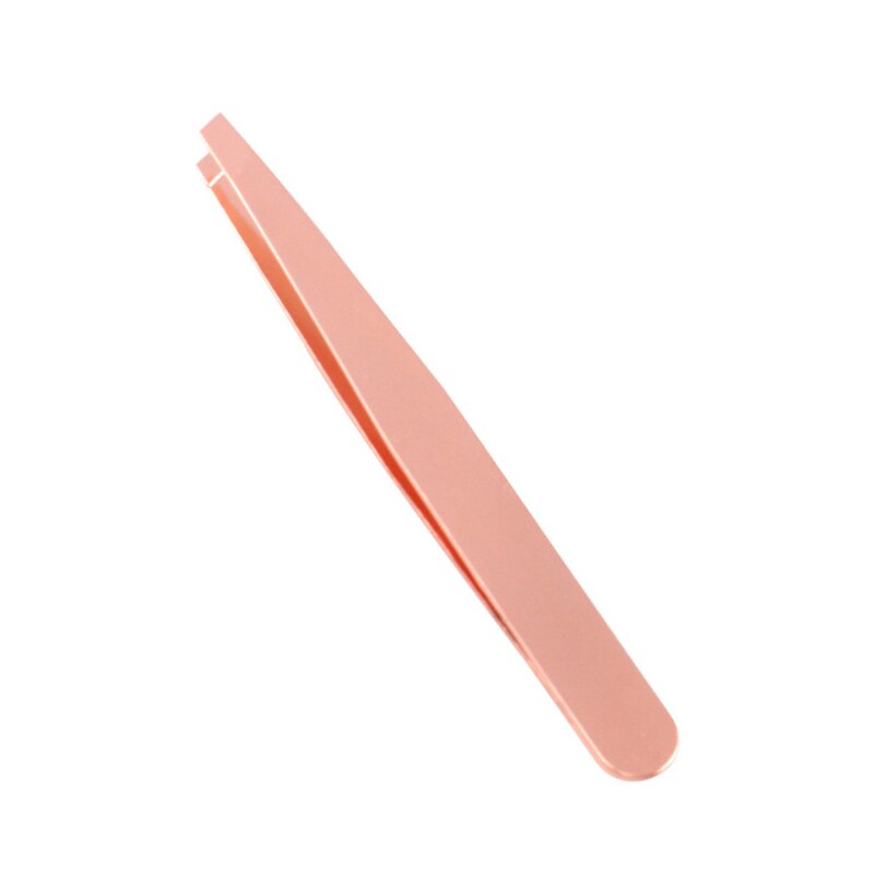 Eyebrow Tweezers Stainless Steel Face Hair Removal Eye Brow Trimmer Eyelash Clip Cosmetic Beauty Makeup Tools Shaving Tweezers: ROSE GOLD-2
