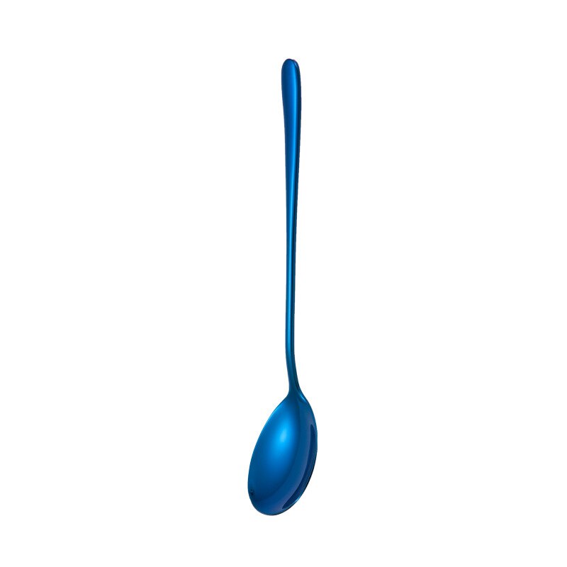 Cuillère coréenne en acier inoxydable plaqué titane, cuillère à Long manche en or, pour la maison, le Restaurant, l&#39;hôtel, mélangeur de table: 6