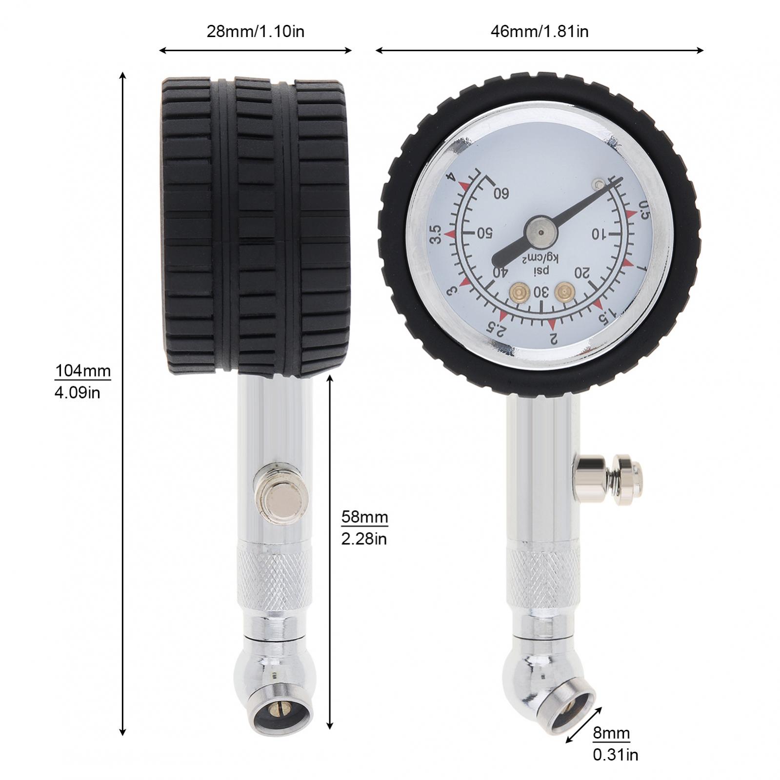 Draagbare Eenheid YD-6025 Nauwkeurige Automobiel Auto Tire Luchtdrukmeter Tester 0-60PSI Dial Meter Voor Voertuig