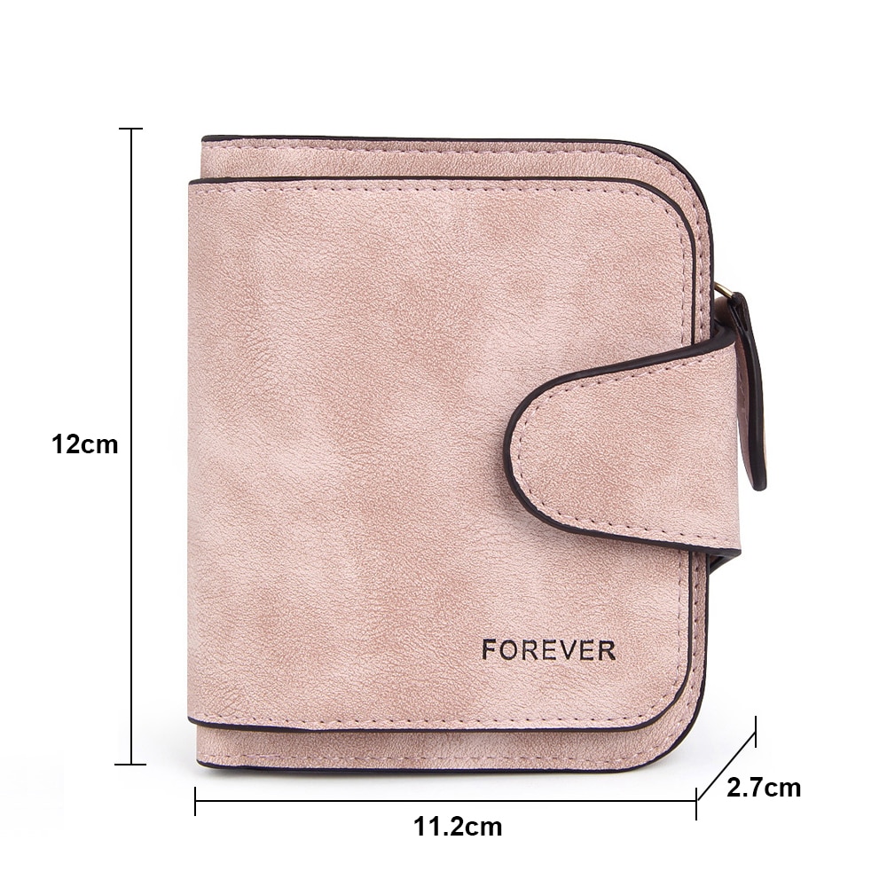 Lady Snap Fastener Zipper Short Clutch Wallet Solid Letter Small Female Purse Short Purse Vintage Matte Women Wallet