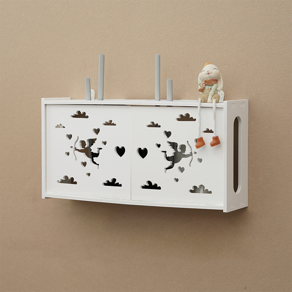 Large Wireless Wifi Router Storage Box PVC panel Shelf Wall Hanging Plug Board Bracket Cable Storage Organizer Home Decor